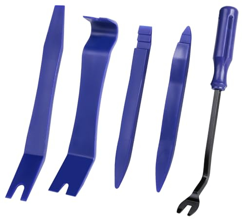 AiQInu Outil Demontage Garniture Voiture 5 Pièces, Outil Demontage Garniture Voiture, Kit Demontage Plastique Voiture pour Voiture Radio Audio Garniture Intérieure Dash Tableau de Bord (Bleu)