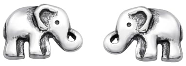 Zenvie Elefanten-Ohrstecker, 925er Sterlingsilber, Glücksmotiv | 925er Sterlingsilber, 8x5 mm, nickelfrei, Geschenkbox, kleiner elefant