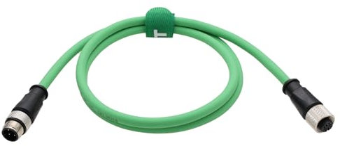 HangTon Cable de extensión Ethernet M12 de 4 pines D macho a M12 4 pines D código hembra para red de aplicación industrial CAT5e blindado flexible 1 m