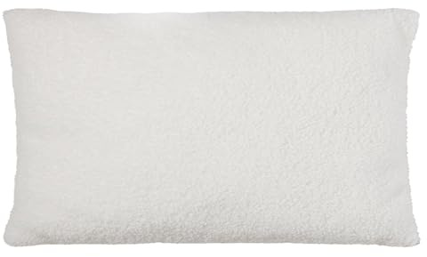 nordic coast company® Deko Kissen mit Füllung Beige 30x50 cm aus weichem Teddy Bouclé Couchkissen Strukturiertes Wohnzimmerkissen Kinderzimmer Deko Kissenbezug und Inlet zusammen
