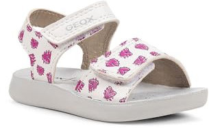 Geox Bébé Fille B Sandal LIGHTFLOPPY, White/Fuchsia, 23 EU