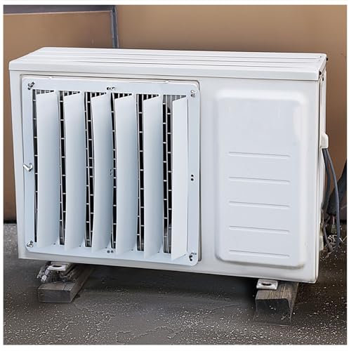 Cubiertas de Aire Acondicionado para Unidades Exteriores, Deflector de ventilación de Aire de Acero galvanizado, Cubierta de Unidad de Bomba de Calor Cubierta HVAC (Vertical 丨 48 * 48CM)