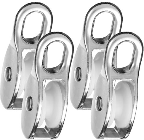 PRIOstahl Seilrolle Umlenkrollen Blockseilrollen Heberollen Lastrollen Kunststoffrollen x 4 Stück Größe: 30 mm Ausführung: Einfach - Flaschenzug Rollen für Seile Drahtseile aus Zink-Druck-Guss