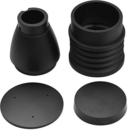 Einzeldosis-Kaffeemühlenbehälter aus Aluminiumlegierung mit Silikonbalg, Kompaktes Design, Kompatibel mit der Eureka Mignon-Serie, Schwarz (Typ 1)