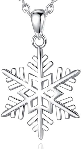 INFUSEU Schneeflocke Anhänger Silber, Halskette Damen Purelei Silber 925 Schmuck Kette Damen Kette Geschenk für Frauen