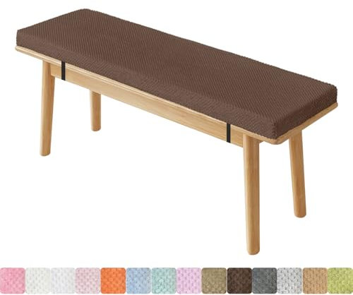 Lsjoaw Bankauflage Sitzkissen Mit 2 Spanngurten Bequeme Waschbare Rutschfestes Sitzauflagen Sitzbank Auflage Bank Outdoor Sitzauflage 90X30X3CM Dunkelbraun