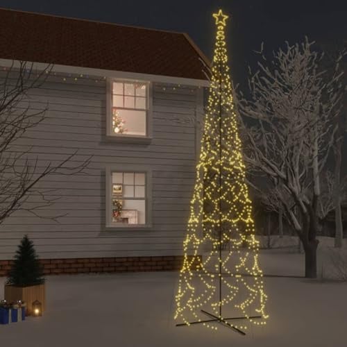 Festnight Led Weihnachtsbaum Aussen 800x230 cm 3000 LEDs Beleuchtet Tannenbaum Outdoor Lichterbaum Kegelform Draußen Groß Weihnachtsdeko Außen Lichterpyramide Metall Christbaum