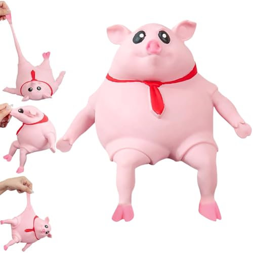 Schwein Anti Stress Spielzeug, Rosa Piggy Squishy Toy, Stress Squeeze Spielzeug, Kreatives Dekompressions Pig, Angstspiel Anti Stress Spielzeug für Erwachsene und Kinder (15*15 500g)