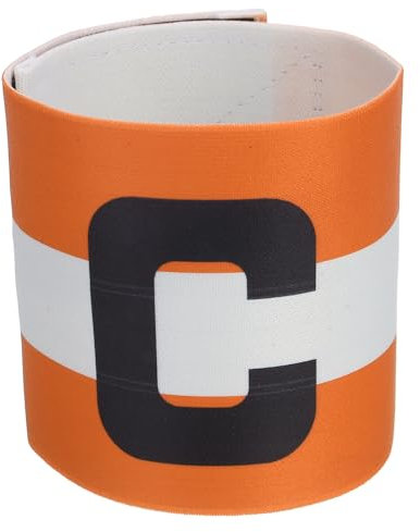 PATIKIL Fußball Kapitänsbinde, Kapitänsarmbänder für Fußball Elastische Kapitänsbinde C Arm Band Sport Kapitänsarmbänder für Jugendliche Erwachsene Fußballteamtraining Orange/Weiß