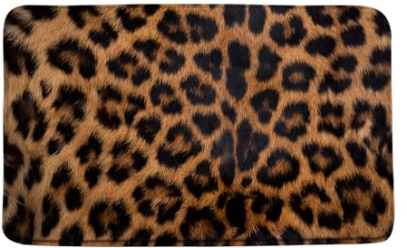 DSMEUE Badematte mit Leopardenmuster, Braun/Schwarz, Gepard, Tierwelt, Vintage, Badezimmer, Küche, WC, Teppich, 45,7 x 76,2 cm