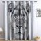 Blickdichte Bedruckte Vorhänge H240 x B132 cm (2er Pack) dekorative Fenstervorhänge für Schlafzimmer und Wohnzimmer Afrika Tier Löwe Thema Teenager Schwarz und Weiß Verdunkelungsvorhänge