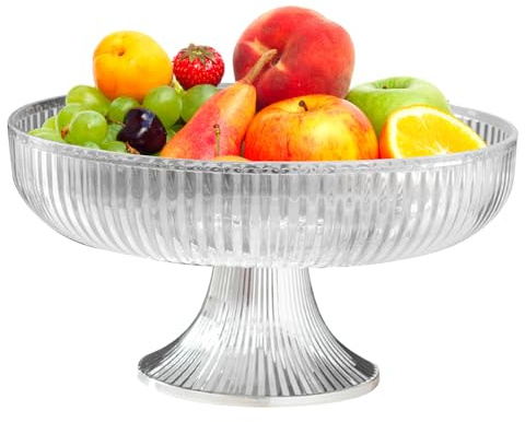 Hapivida Cuenco para Frutas, Bowl Frutero Decorativo de Cocina Cuenco de Plástico para Servir Frutas Multifuncional para Aperitivos Postres Dulces Snacks Decoración (Transparente)