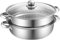 SUYUKU Pentola a vapore per cottura a vapore, in acciaio inox, pentola a vapore con coperchio per uso su gas, elettrico, induzione e stufe, 28 cm, 30 cm, 32 cm (2 ripiani, 28 cm)