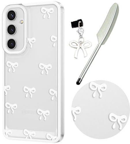Knoowcase Schutzhülle für Samsung Galaxy A05S mit niedlichem Schleifen-Design, transparent, weiches TPU, stoßfest, für Damen und Mädchen, schlanke Passform, Silikon, Fallschutz, transparente Abdeckung