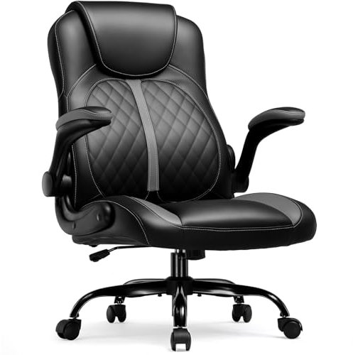 GTPLAYER Gaming Stuhl mit hochklappbarer Armlehne, Video Gaming Stuhl mit Schaukelfunktion, Ergonomischer Computer mit hochdichtem Schwamm und Höhenverstellbar (grau)