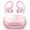 VKROBAG Wireless Earbuds, Bluetooth 5.3 Headphones with ENC Noise Canceling Mic, 48H Sport Ear Buds with Earhooks, 3D Stereo, LED Display, IPX7 Waterproof Wireless Earphones for Gym, Running, Pink