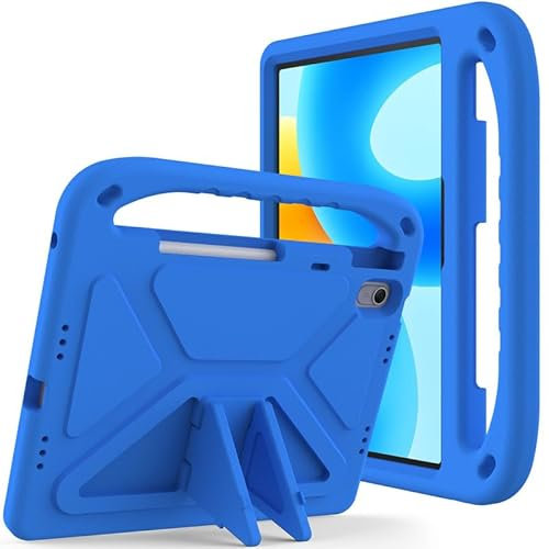 Étui pour tablette Huawei MatePad 11.5S 2024 DMG-W00 TGR-W10 - En mousse EVA légère - Poignée avec support - Avec porte-stylo S - Bleu