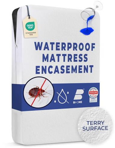 Dreamzie - Super King - Waterproof Mattress Encasement - 180x200x25cm | Oeko-TEX Certified · 360° Zip-Up Protection · Anti Bed Bug · Machine Washable · Anti-Allergy · Breathable · Stretch Fit