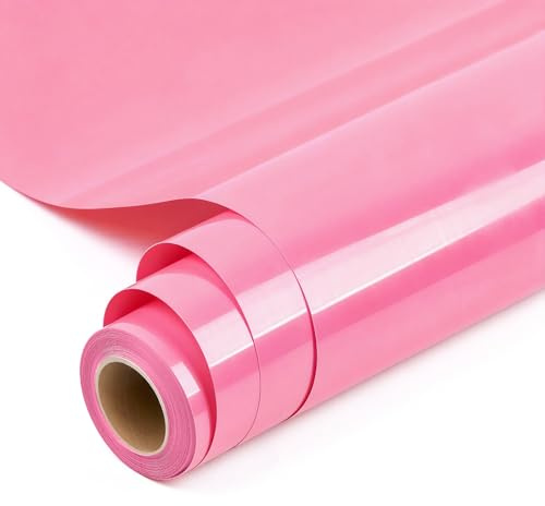 AMAZINGHOME Rosa Plotterfolie Textil Rolle - 30,5 cm x 600 cm, Premium Bügelfolie für Textilien, Kompatibel mit allen Schneidplottern, Flexfolie für Kleidung, Taschen, Hausdekoration