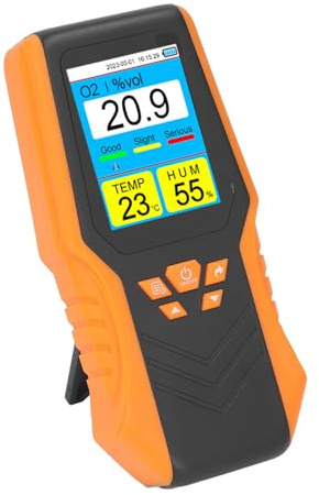 Sonew Tragbarer Tragbarer O2-Detektor mit Datums- und Uhrzeitanzeige, Hochwertiger Tester für den Heim- und Außenbereich