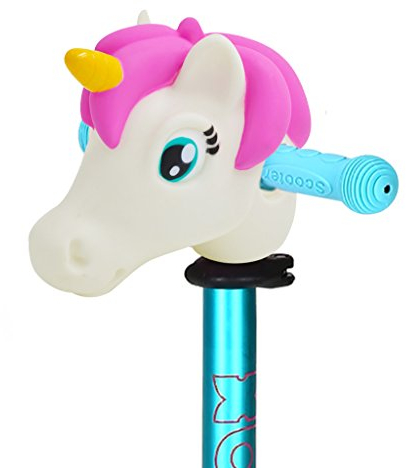 Scoot Head Schlepplift Kick Scooter Zubehör Toys Einhorn Kopf oder dinosaurier Kopf für Scooter Pogo Sticks Bike und Fahrräder, Blau/Schwarz/Pink/Weiß colours-forevermagictoys...