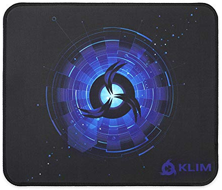 KLIM - Alfombrilla de ratón M - Superficie Amplia - Alfombrilla de ratón Gaming Grande - Base de Goma Antideslizante - Superficie con Textura de Alta precisión - 320 x 270 x 4 mm - Azul
