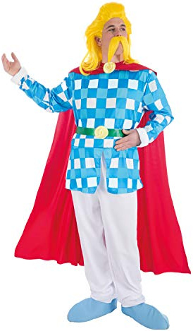Chaks Herren Kostüm Troubadix Deluxe Original inkl. Perücke Asterix & Obelix Fasching S, M, L, XL (L)