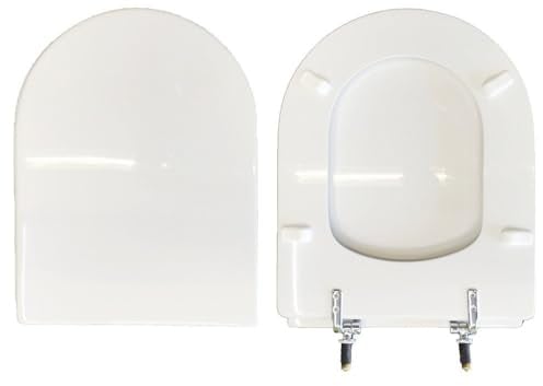 HYDRO HOME Copriwater Compatibile CLODIA DOLOMITE, Tavoletta Wc In Legno Rivestito In Poliestere, Resistente, Asse Wc Colore Bianco, Paracolpi Sagomati, cerniere fissaggio dall'alto MADE IN ITALY