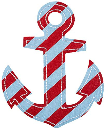 alles-meine.de GmbH Bügelbild - Anker - Maritim - 10 cm * 7,8 cm - Aufnäher/Applikation/Aufbügler - gestickter Flicken - Bügelflicken/Hosenflicken - Bügelsticker - Kinder E..