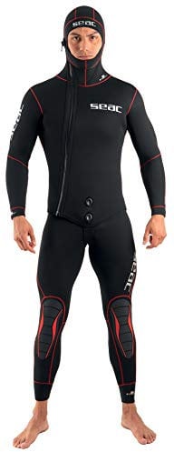 Seac Herren Neoprenanzug Privilege Flex 5 mm Neoprenanzug mit Kapuze und Latzhose S Schwarz
