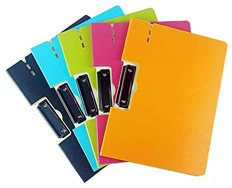 TUKA [5 Pièces] A4 Bloc-notes pour Documents, Chemise à Pince avec Couverture, Porte-documents Fichiers Document Organiser pour Bureau École Business, 5x Dossier à pince en 5 Couleurs, TKD8051