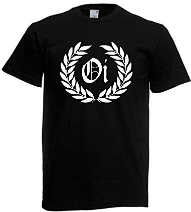T-Shirt - OI! Lorbeerkranz Punk Hardcore (Schwarz, M)