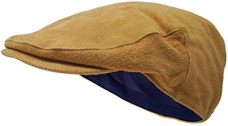 Borges & Scott The Tanner - Flat Cap aus Leder - Kappe mit weichem Schweinslederfutter - Leicht Gebräunt - XL