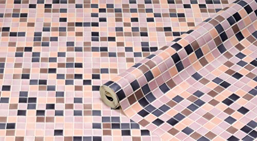 d-c-fix Wandbelag Ceramics - Wandtapete Fliesentapete Fliesenspiegel Tapete Design Renovierung Upcycling Wand Küche Bad Schlafzimmer Wohnzimmer Waschküche - Mosaik Carrara 67,5 cm x 4 m