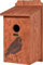 dobar® green label 22362FSCe Nistkasten Star - Starenkasten aus Holz - Nisthilfe für Wildvögel - Wetterbeständig - Nistplatz mit Siebdruckmotiv Star - Ø 45 mm - 19 x 20 x 38 cm - Braun