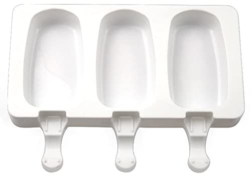 3 Whole Oval Silicone ice Cream Moulds Handmade Popsicle