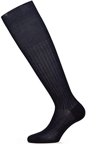 Infinity 6 PAIA Calze Lunghe Uomo Sanitaria in Pregiato Cotone Filo Di Scozia 100% Relax Riposanti Elasticizzate Professionali (39/42, Blu)