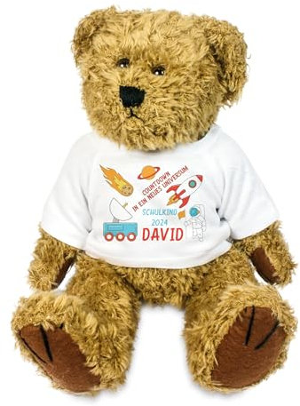 Kilala Teddybär Einschulung Weltraum – personalisiert mit Name & Schulkind 2025 Rakete Astronaut Zuckertüte Schule (Weltall)