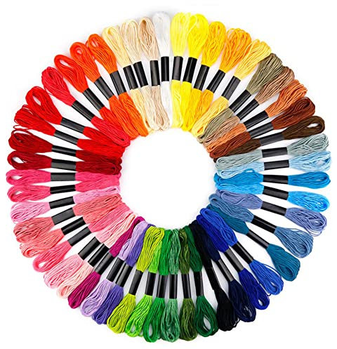 Stickgarn, Kreuzstichgarn, Armbandgarn, 50 Farben DIY Stickgarn, Baumwollgarn zum Sticken von Bildern, Armbändern, Kunsthandwerk