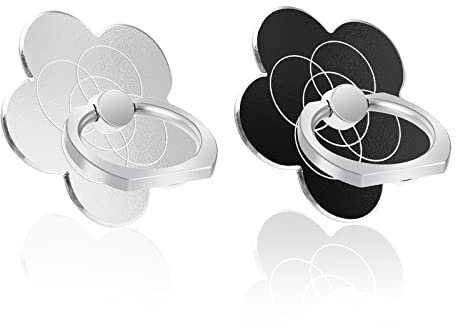Cobee Soporte de Agarre para Anillo de Dedo de Flor,2 Soportes para Anillo de teléfono Celular,Soporte de Dedo Universal para Anillo de Metal,Soporte de teléfono Compatible con teléfonos Inteligentes