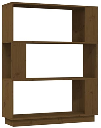 vidaXL Solid Wood Book Cabinet/Room Divider Partition Home Organiser Storage Rack Office Cabinet Book Stand Wooden Bookcase Furniture Honey Brown