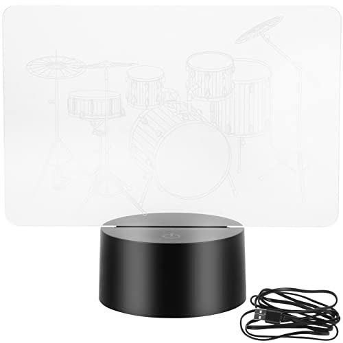 Warmhm 1 Set Drum Kit Night Light Creative Drum 3D Illusion Lamp Nachtlampe für Kinderzimmer