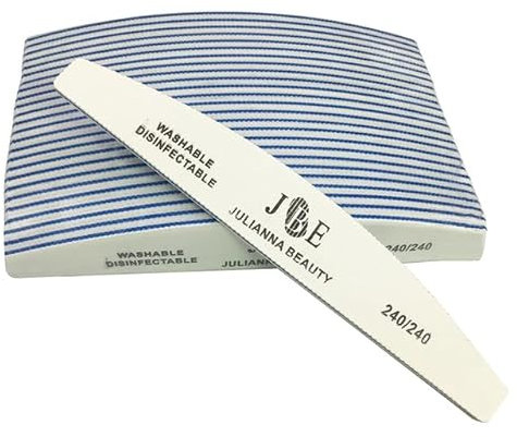 50Pcs 100/150/180/240 Washable Nail File Sanding Buffer Manicure Pedicure UV Gel Polishing Sanding Manicure Tools-240 240White