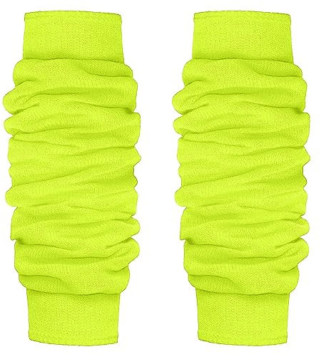 GA COMMUNICATIONS LADIES & GIRLS ANKLE LEG WARMERS FLUORESCENT NEON STRETCH FIT COMFORT TUTU FANCY DRESS ACCESSORY [Yellow]