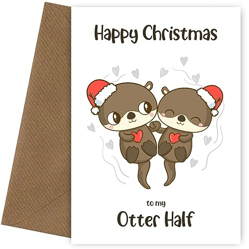 Hey Chimp Lustige Otter-Weihnachtskarte für Ihren Mann oder Ihre Frau – Laugh Out Loud Lustige Freundin Weihnachtskarte auch für Freund oder Partner