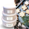 Bada Bing 3er Set Keksdose Metall mit Deckel - runde Plätzchendose Knuspervorrat beige WEISSE STERNE - dekorative Weihnachtsplätzchen-Box - Weihnachtsdose