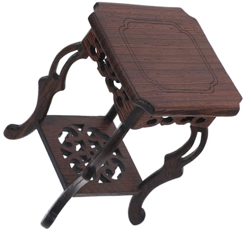 ABOOFAN Wooden Oriental Holder Vintage Plant Pot Riser Chinese Pot Display Rack Oriental Furniture Stand Teapot Shelf Garden Planter Support for Home Decorations