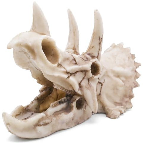 Kocris Casa Schädel Deko Dinosaurier Aquarium Dekoration Ornament Tierschädel Terrarium Reptilien Totenkopf Groß Skull Skelett Figur Rabenschädel Bullenschädel Modell Wüste Aquascape Landschaft