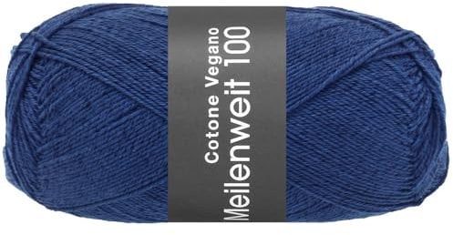 LANA GROSSA Meilenweit Cotone Vegano| Die Alternative ohne tierische Fasern | Handstrickgarn aus 76% Baumwolle, 14% Polyamid & 10% Polyester | 100g Wolle zum Stricken & Häkeln | 420m Garn FB22