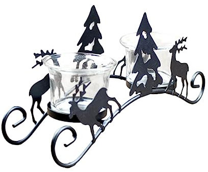 Ciieeo Weihnachtskerzenständer Aus Eisen Schwarz Tischkerzenständer Kerzenkäfig Für Candlelight Dinner Kreativer Kerzenhalter Für Party Und Hochzeit Im Innen Und Außenbereich